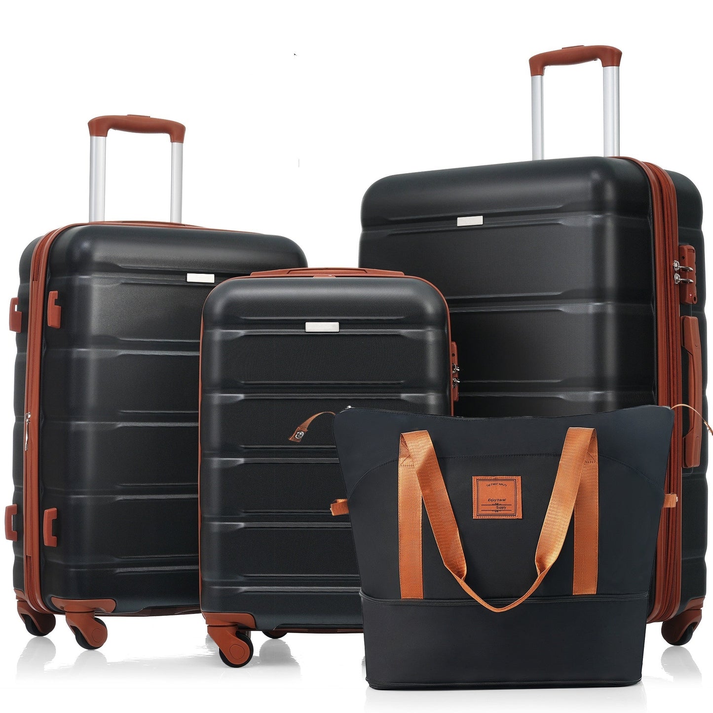 Luggage Sets 4 Piece, 20-inch with USB Port, Expandable ABS Durable