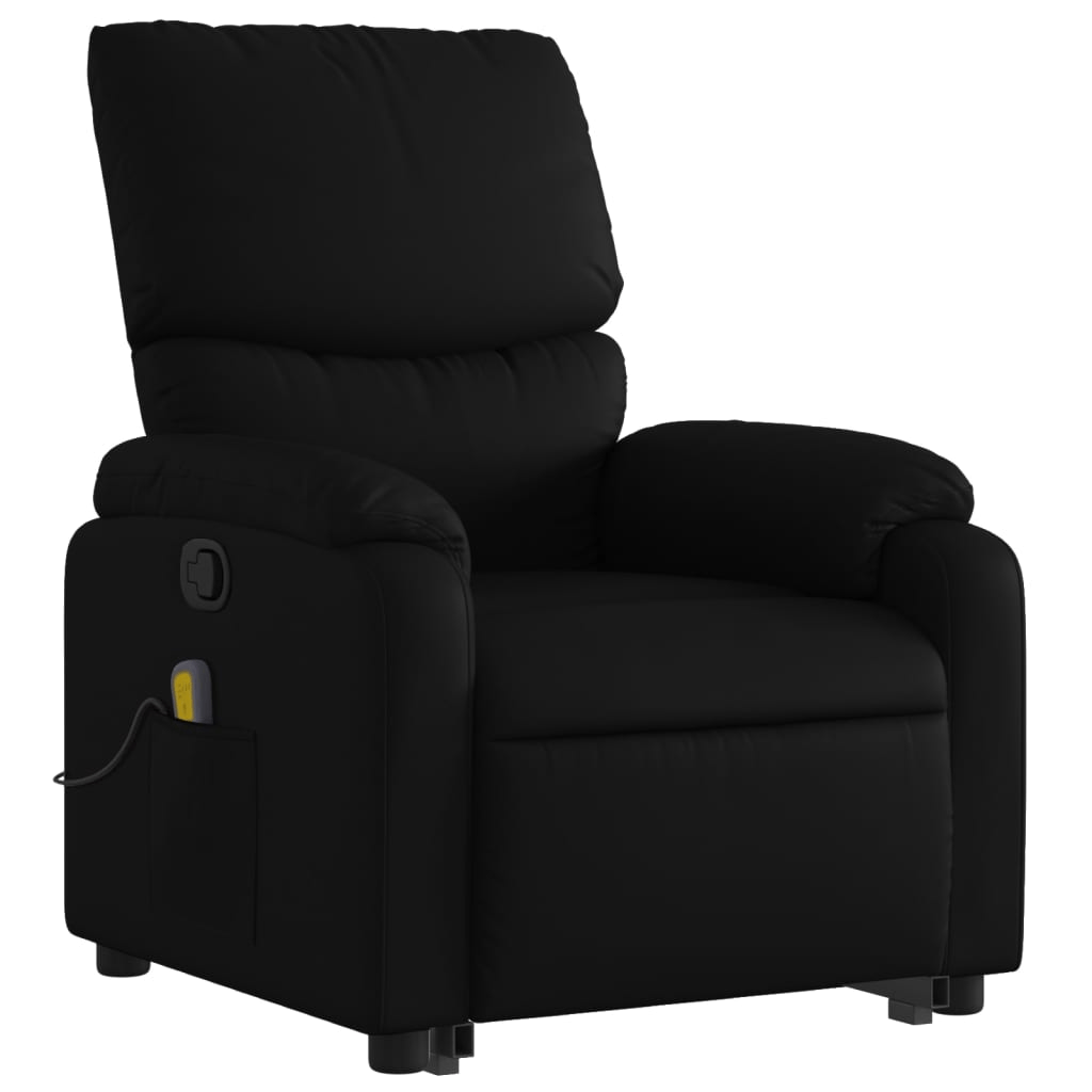 vidaXL Stand up Massage Recliner Chair Black Faux Leather